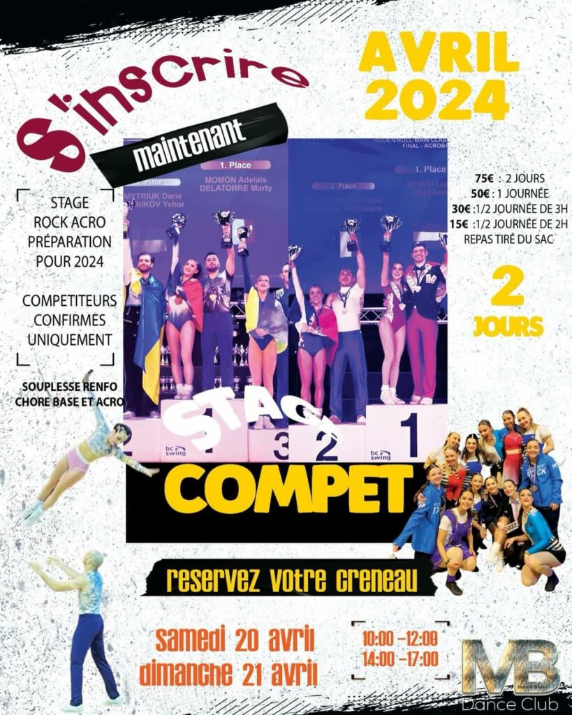 KIZOMBA  - Tous les premiers dimanches du mois - 14h débutant - 15h inter  - 16h à 19h danse libre
 

1h de stage : 8 €
2h de stage : 12€