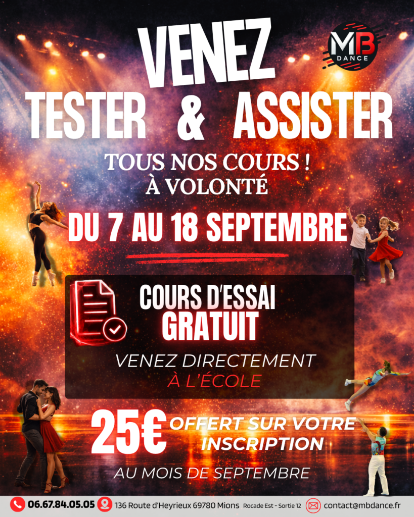 Portes ouvertes : cours d'essai gratuit ! MB DANCE